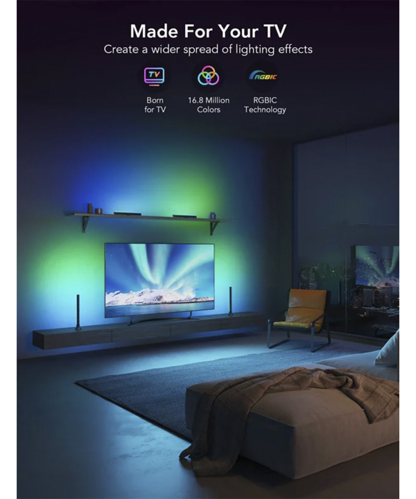 چراغ روميزي هوشمند تلويزيون 45-70 اينچ گووي RGBIC TV Light Bars H6046