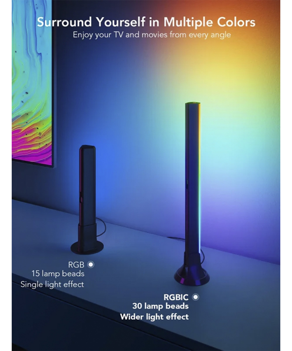 چراغ روميزي هوشمند تلويزيون 45-70 اينچ گووي RGBIC TV Light Bars H6046