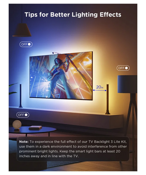 پك روشنايي هوشمند گووي 55 تا 65 اينچ TV Backlight 3 Lite Kit H605A