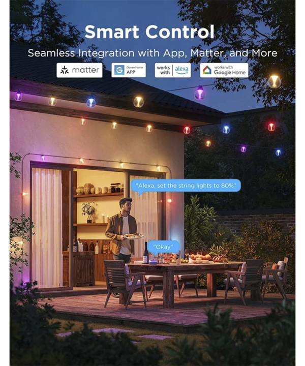لامپ هوشمند ريسه اي گووي Outdoor Clear Bulb String Lights H7025