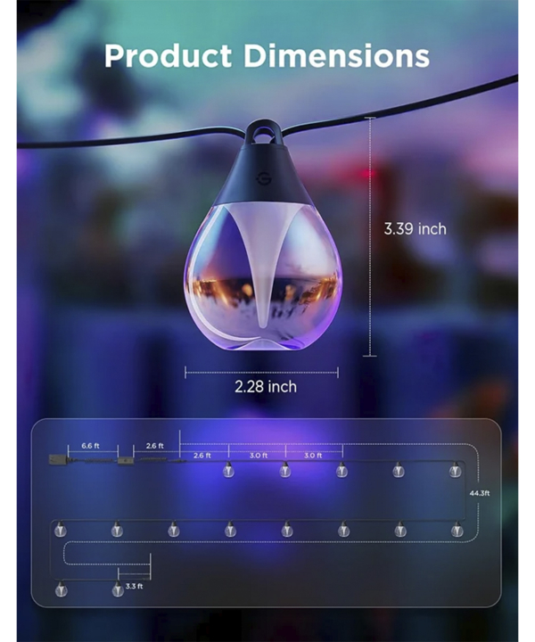 لامپ هوشمند ريسه اي گووي Outdoor Clear Bulb String Lights H7025