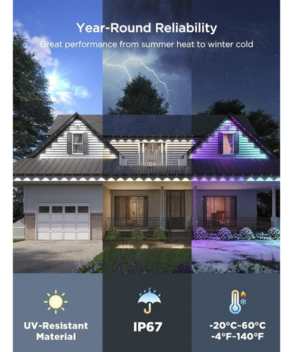 ريسه هوشمند فضاي باز 30 متري گووي Permanent Outdoor Lights 2 H705E