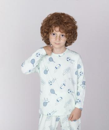 ست تیشرت و شلوار نخی پسرانه پیانو مدل 11380