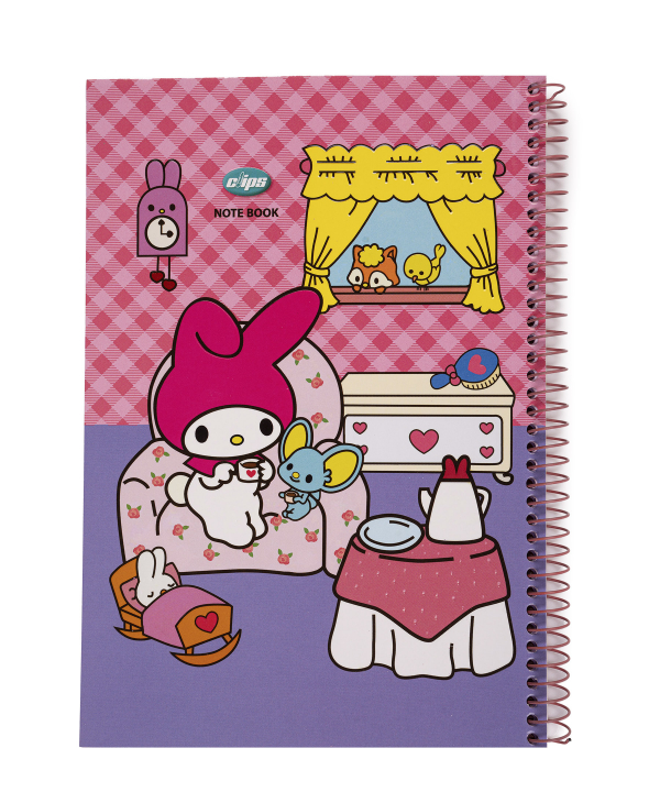 دفتر مشق سیمی 80 برگ کلیپس طرح کرومی
