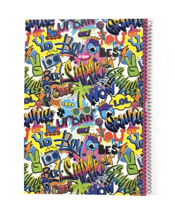 دفتر مشق سیمی 100 برگ کلیپس طرح دار