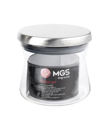 جا حبوبات شيشه اي ام جي اس بادرب استيل 300cc كد B300S