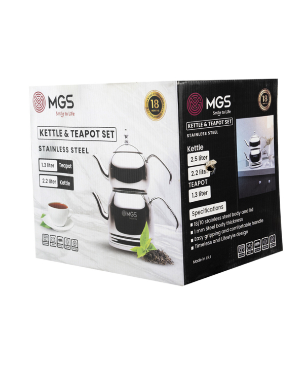 کتری و قوری 2.5 لیتری ام جی اس MGS کد بادسته استیل ام جی اس MGS کد K41024