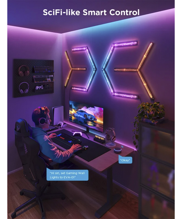 پنل روشنايي هوشمند گيمينگ ديواري 4 عددي گووي مدل Gaming Wall Light H6063