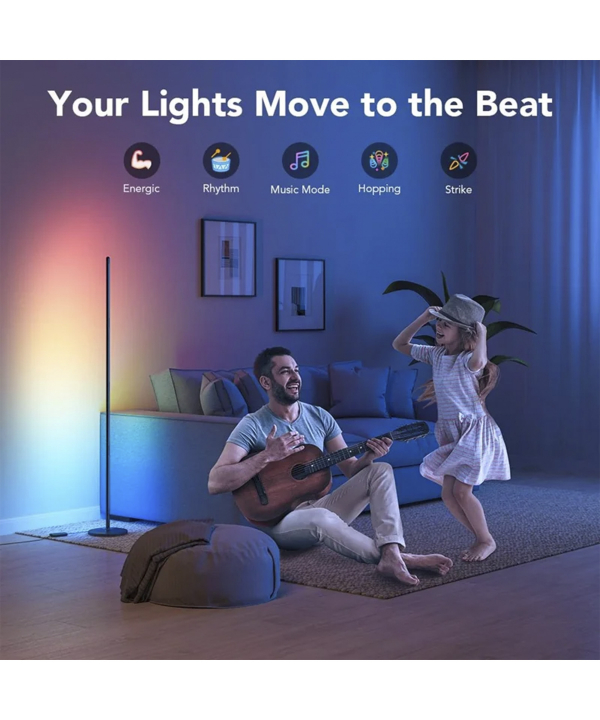 چراغ هوشمند گووي مدل RGBICW Smart Corner Floor Lamp Basic H6076