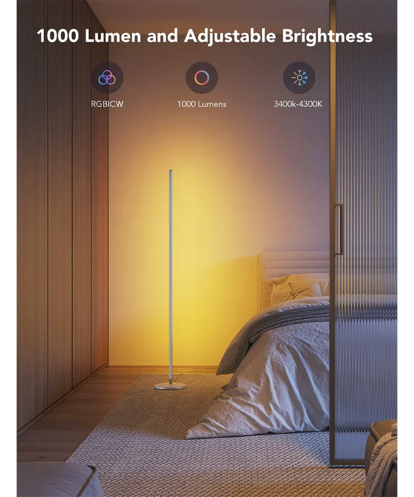 چراغ هوشمند گووي مدل RGBICW Smart Corner Floor Lamp Basic H6076
