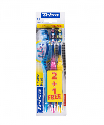 مسواک flexible تریزا مدل Head متوسط بسته سه عددی