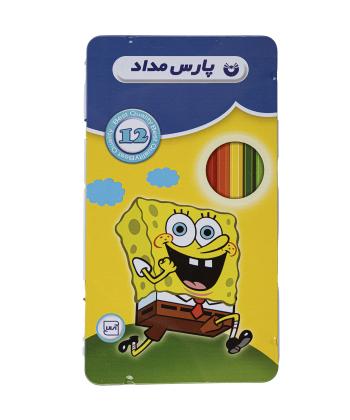 مداد رنگی جعبه فلزی کلیپس کد 11141 بسته 12 عددی