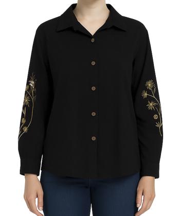 شومیز نخی آستین بلند زنانه شندی مدل 8105