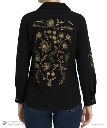 شومیز نخی آستین بلند زنانه شندی مدل 8105