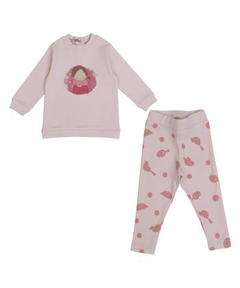 ست تیشرت و لگ دخترانه پيانو كد 10065