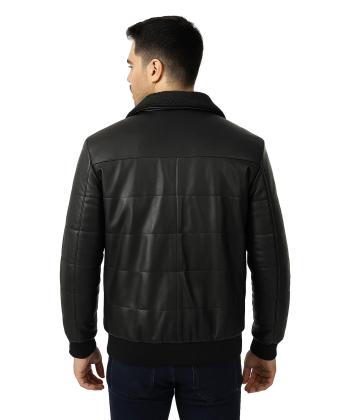 کاپشن چرم طبیعی مردانه چرم مشهد مدل K0627