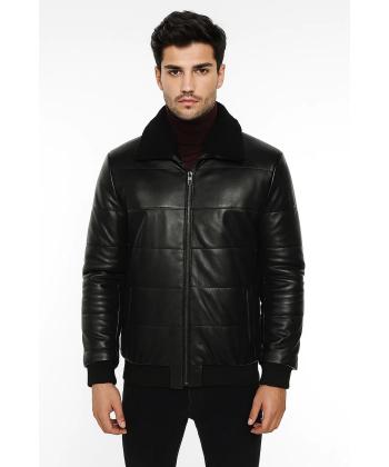 کاپشن چرم طبیعی مردانه چرم مشهد مدل K0627