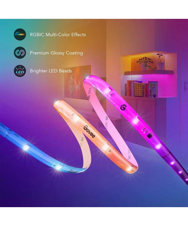 ريسه هوشمند 5 متري گووي RGBIC Wi-Fi + Bluetooth LED Strip Light S H612A
