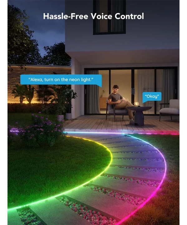 ريسه هوشمند فضاي باز 10 متري گووي مدل RGBIC Outdoor Neon Rope Lights H61A8
