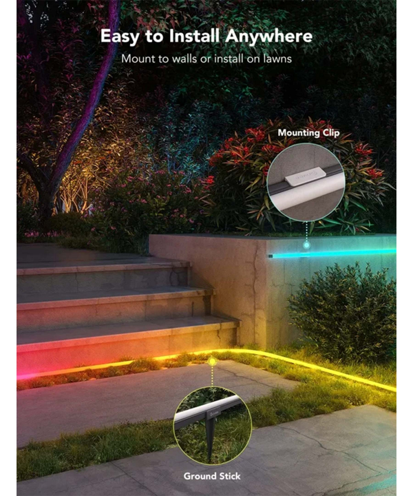 ريسه هوشمند فضاي باز 10 متري گووي مدل RGBIC Outdoor Neon Rope Lights H61A8