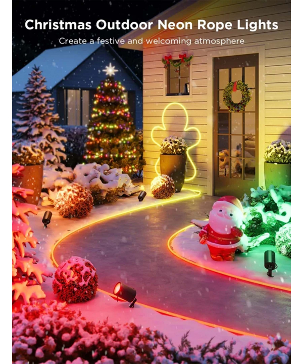ريسه هوشمند فضاي باز 10 متري گووي مدل RGBIC Outdoor Neon Rope Lights H61A8
