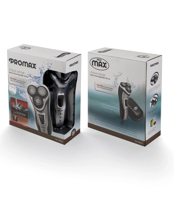 ریش تراش سه تیغ برق و شارژ سه چراغ پرومکس Promax مدل 9632