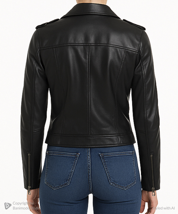 کت زنانه چرم طبیعی نوین چرم Novin Leather مدل باربارا