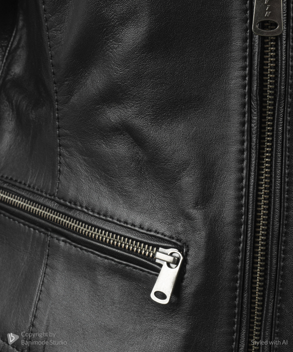 کت زنانه چرم طبیعی نوین چرم Novin Leather مدل باربارا