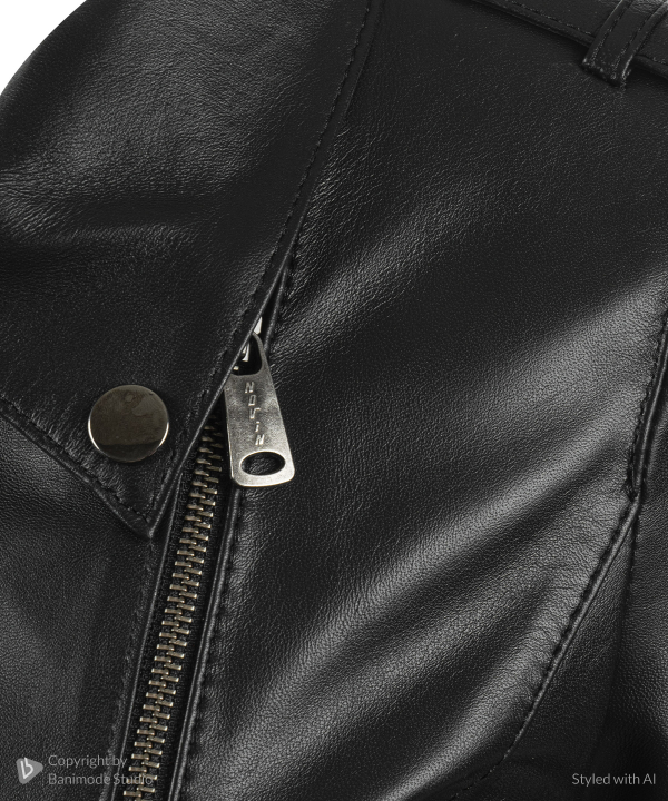 کت زنانه چرم طبیعی نوین چرم Novin Leather مدل باربارا
