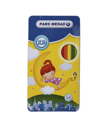 مداد رنگی جعبه فلزی کلیپس کد 11141 بسته 12 عددی