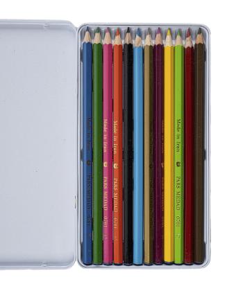 مداد رنگی جعبه فلزی کلیپس کد 11141 بسته 12 عددی