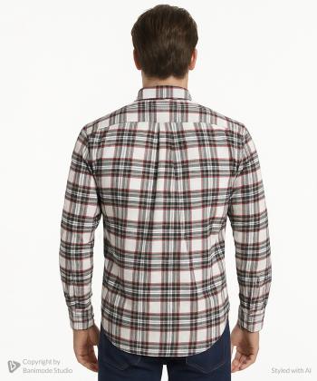 پیراهن آستین بلند مردانه آروما مدل 10402601