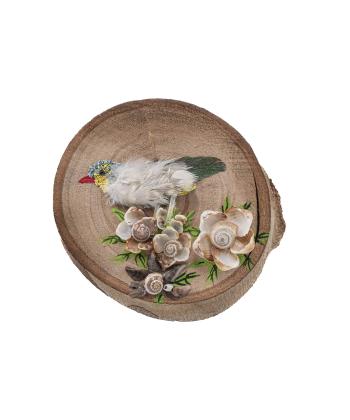 آویز دکوری دست ساز خانه مد فینوس مدل گل پرنده