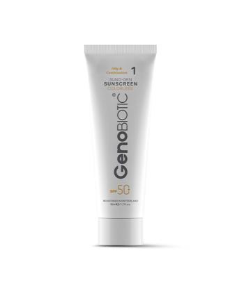 کرم ضدآفتاب بی رنگ فاقد چربی SPF50 ژنوبایوتیک Geno Biotic مدل Suno Gen1 حجم 50 میلی لیتر