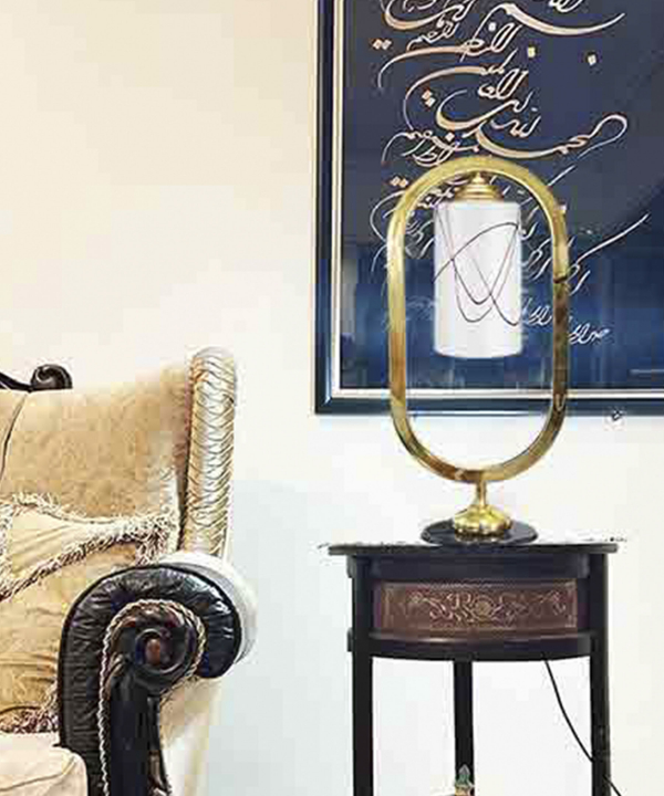 آباژور روميزي آردين فرسام مدل ريما سنگي استوانه