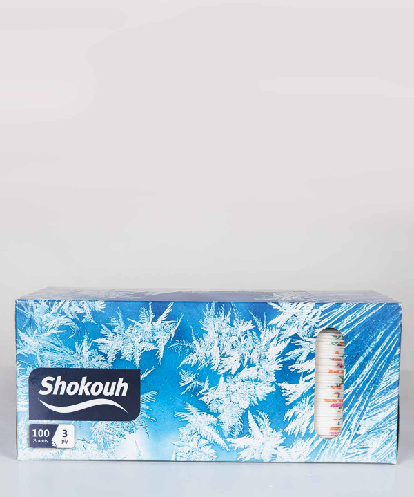 دستمال کاغذی 100 برگ شکوه Shokouh طرح‌دار