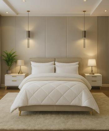 سرویس کاور لحاف چهار تکه یک نفره دستر مدل سیمپل Dasther کد 21121799991201