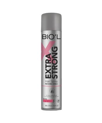 اسپری حالت دهنده مو بیول BIOˊL مدل Extra Strong حجم 500 میلی لیتر