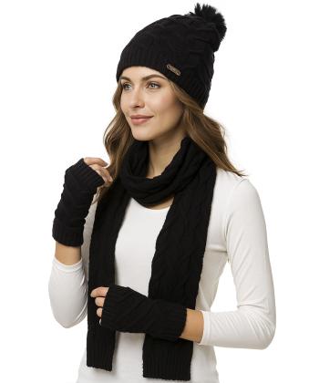 ست كلاه شال و دستكش بافت تارتن كد 313113412