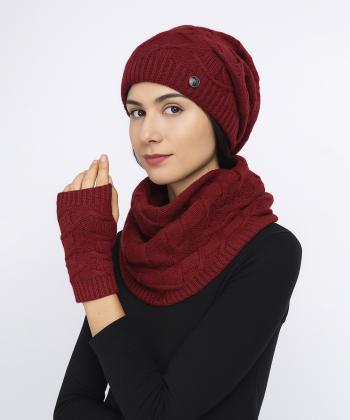 ست كلاه شال و دستكش بافت تارتن كد 332113411