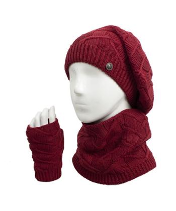 ست كلاه شال و دستكش بافت تارتن كد 332113411