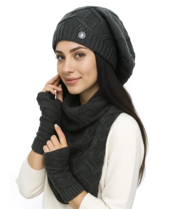 ست كلاه شال و دستكش بافت تارتن كد 332113411