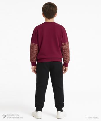 ست سویشرت و شلوار نخی پسرانه مندوست مدل 104000