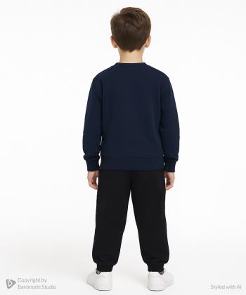 ست سویشرت و شلوار نخی پسرانه مندوست مدل 103700