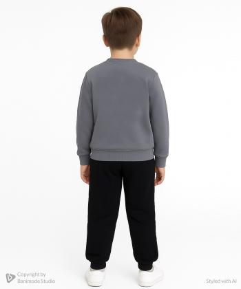 ست سویشرت و شلوار نخی پسرانه مندوست مدل 103700