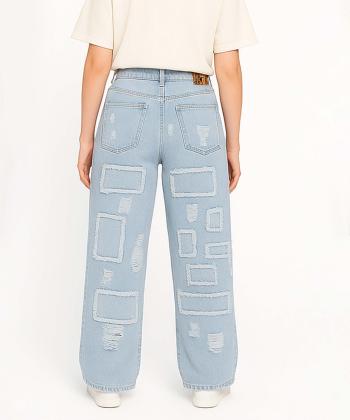 شلوار بگ جين زنانه لوسيفر كد W23378