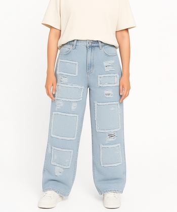 شلوار بگ جين زنانه لوسيفر كد W23378