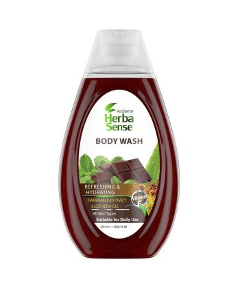 شامپو بدن طراوت بخش پوست شکلات و نعناع هرباسنس حجم 400 میلی لیتر