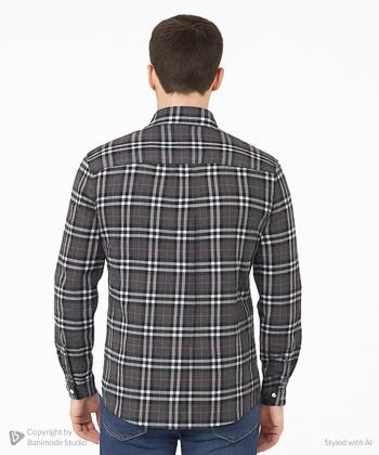 پیراهن آستین بلند مردانه آروما مدل 1104601