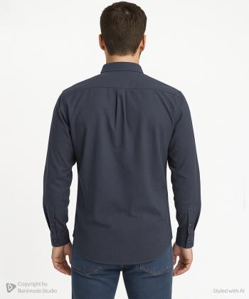 پیراهن آستین بلند مردانه آروما مدل 1104001